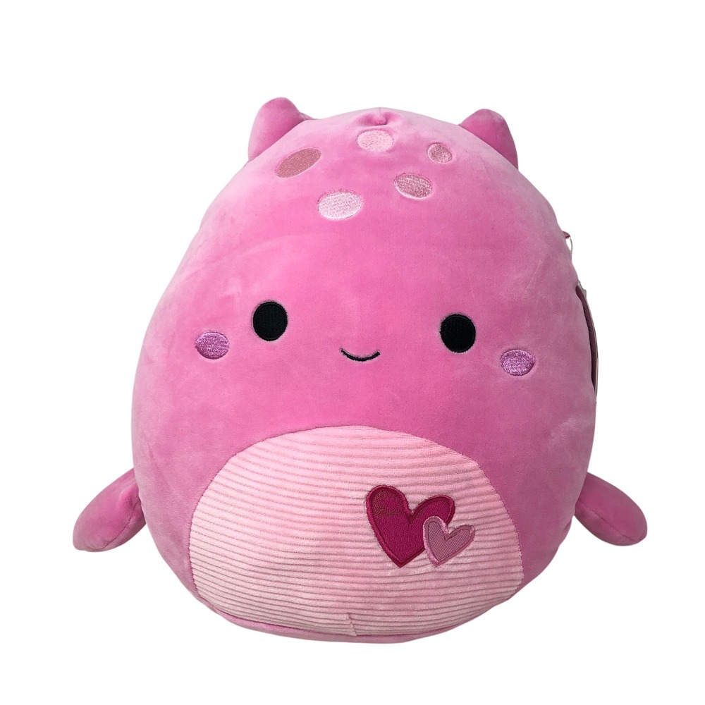 Squishmallows Artin 12" Plush Pink Loch Ness Sea Monster Valentine Hearts NWT